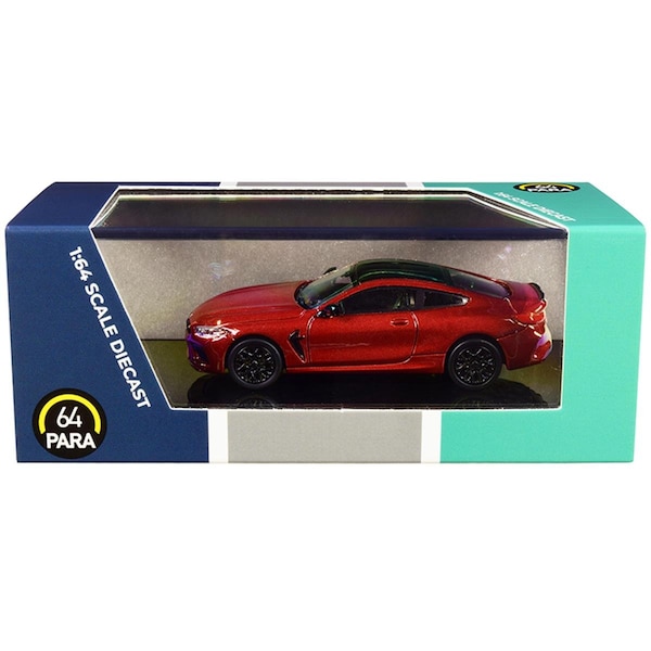Paragon BMW M8 Coupe Motegi Red Metallic with Black Top 1 by 64 Scale Diecast Model Car PA-55211 - main